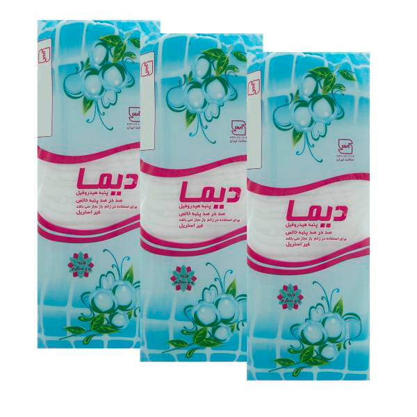 پنبه بهداشتی دیما مدل 01 وزن 100 گرم مجموعه 3 عددی
