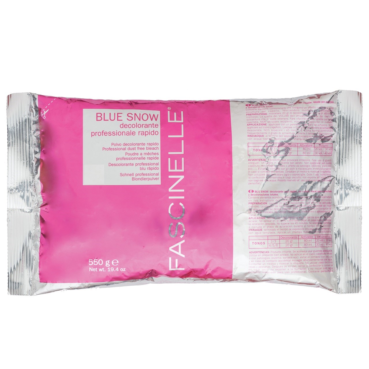 پودر دکلره فشینلی مدل blue snow مقدار 550 گرم
