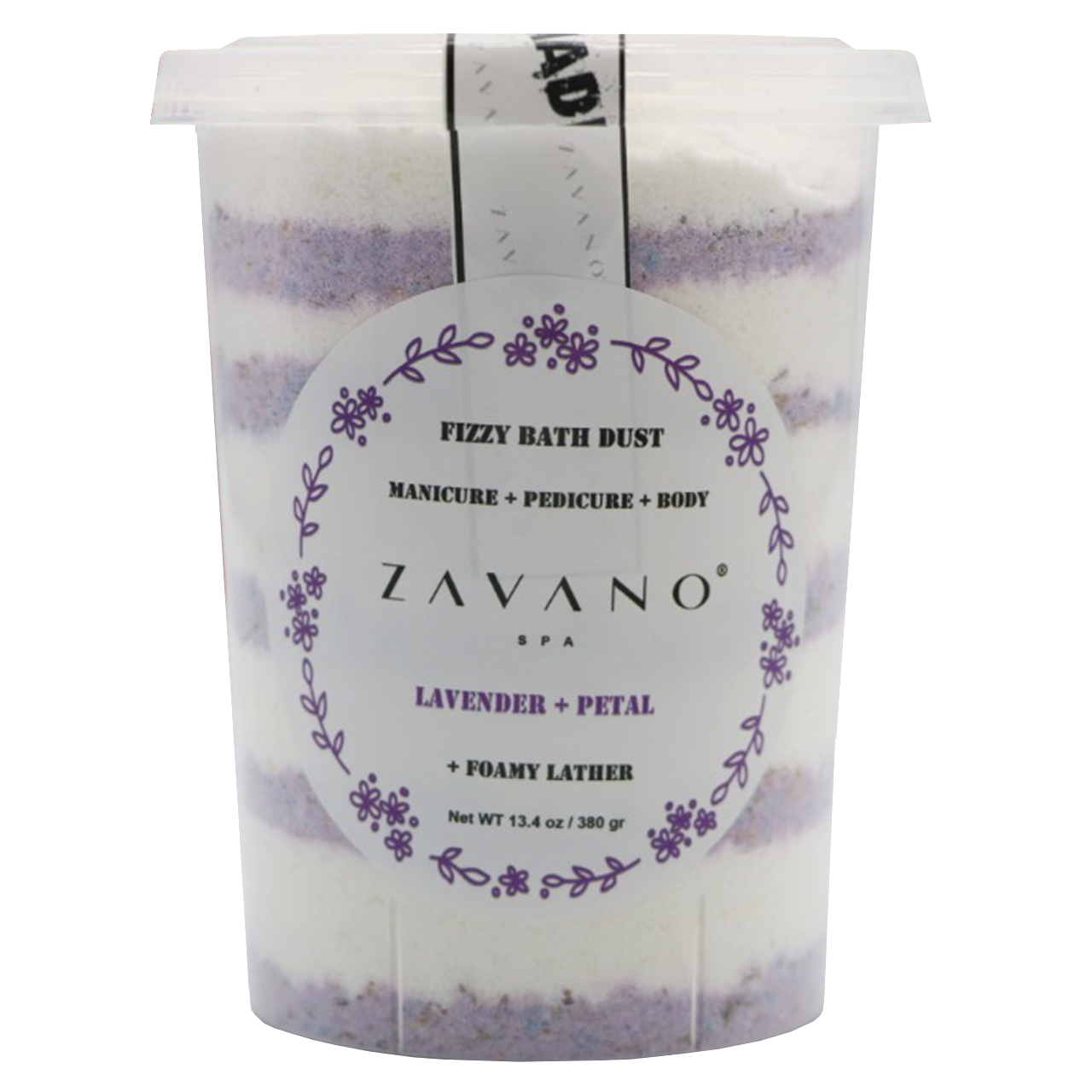 پودر مانیکور و پدیکور زاوانو مدل lavender وزن 380 گرم