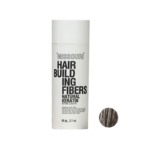 پودر پر پشت کننده مو میسوری مدل fibers شماره n9 وزن 60 گرم رنگ خاکستری