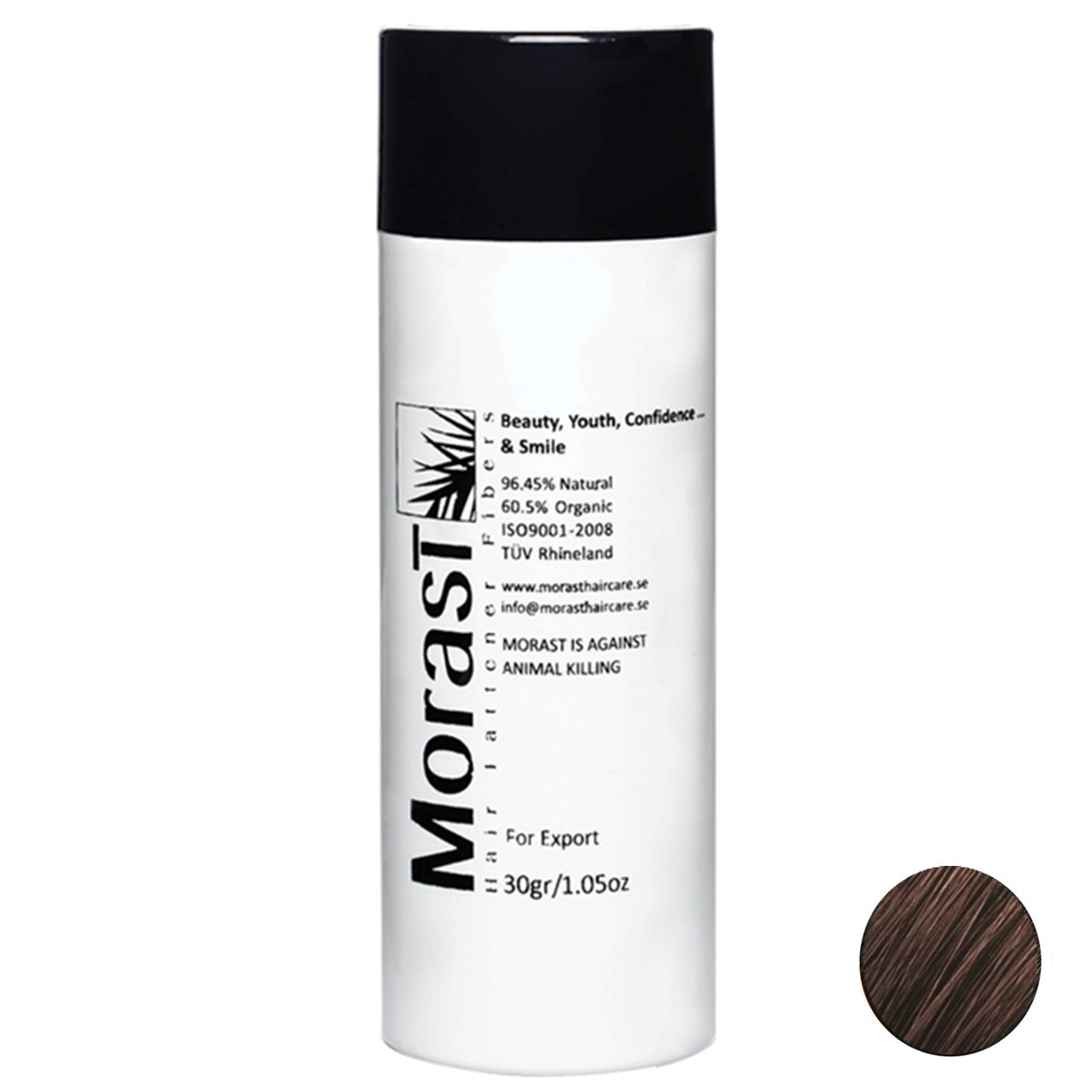 پودر پرپشت کننده مو مورست مدل dark brown وزن 30 گرم رنگ قهوه ای تیره