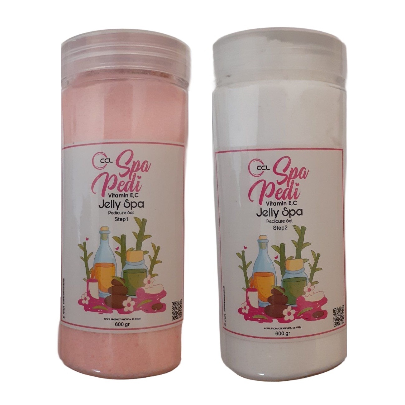 پودر ژل پدیکور سی سی ال مدل step1 2 وزن 600 گرم بسته 2 عددی