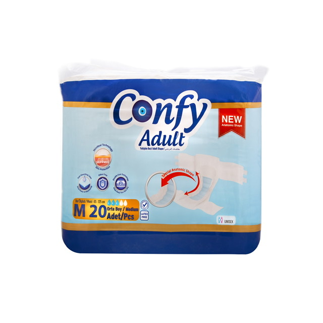 پوشک بزرگسال کانفی کد 001 سایز medium بسته 20 عددی