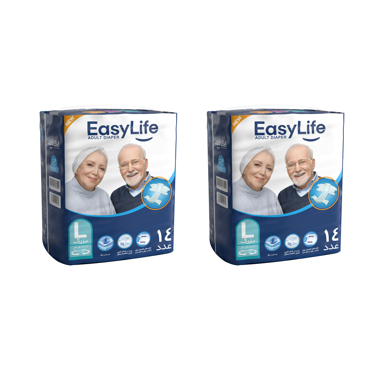 پوشینه بزرگسال ایزی لایف سایز بزرگ مجموعه 2 عددی
