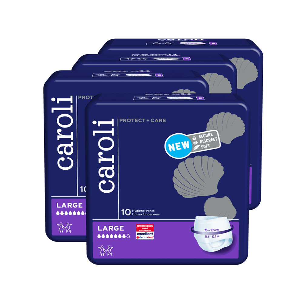 پوشینه شورتی بزرگسال کرولی مدل protect plus care سایز l مجموعه 4 عددی