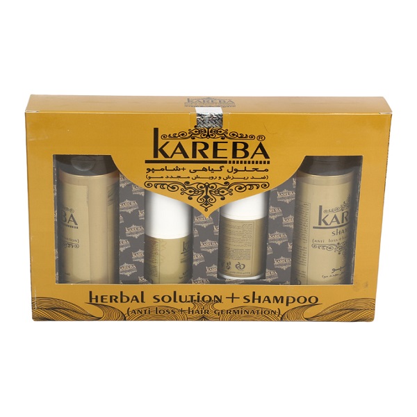پک ضد ریزش موی کاربا مدل herbal solution shampoo