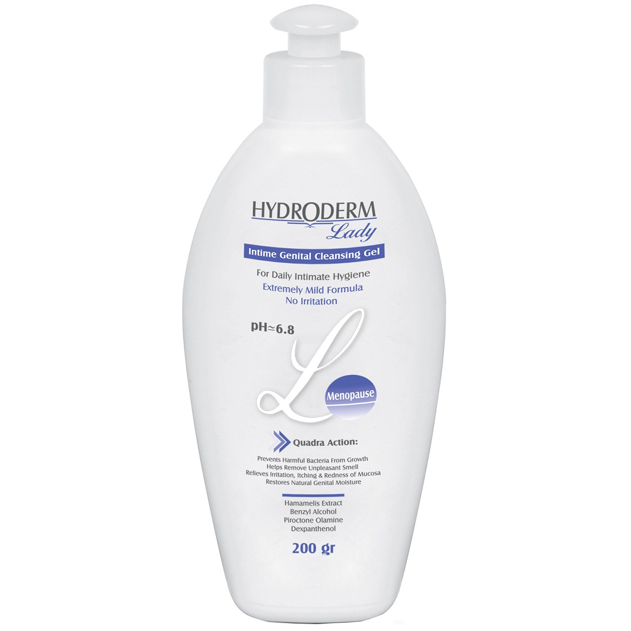 ژل بهداشتی بانوان یائسه هیدرودرم مدل lady menopause وزن 200 گرم