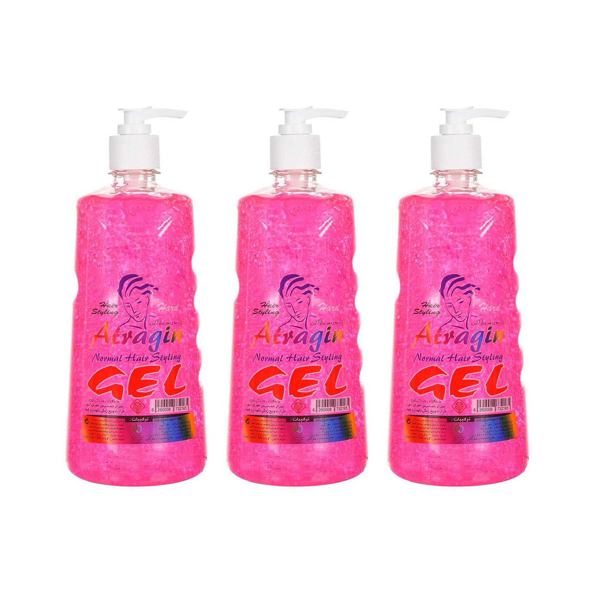 ژل حالت دهنده مو عطرآگین مدل hard حجم 750 میلی لیتر مجموعه 3 عددی