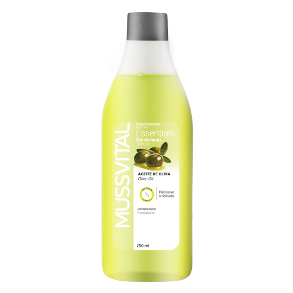 ژل شست و شوی بدن موسویتال مدل essential olive bath gel حجم 750 میلی لیتر