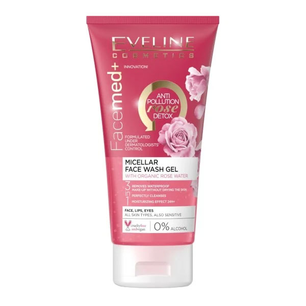ژل شستشو صورت اولاین مدل organic rose water حجم 150 میلی لیتر