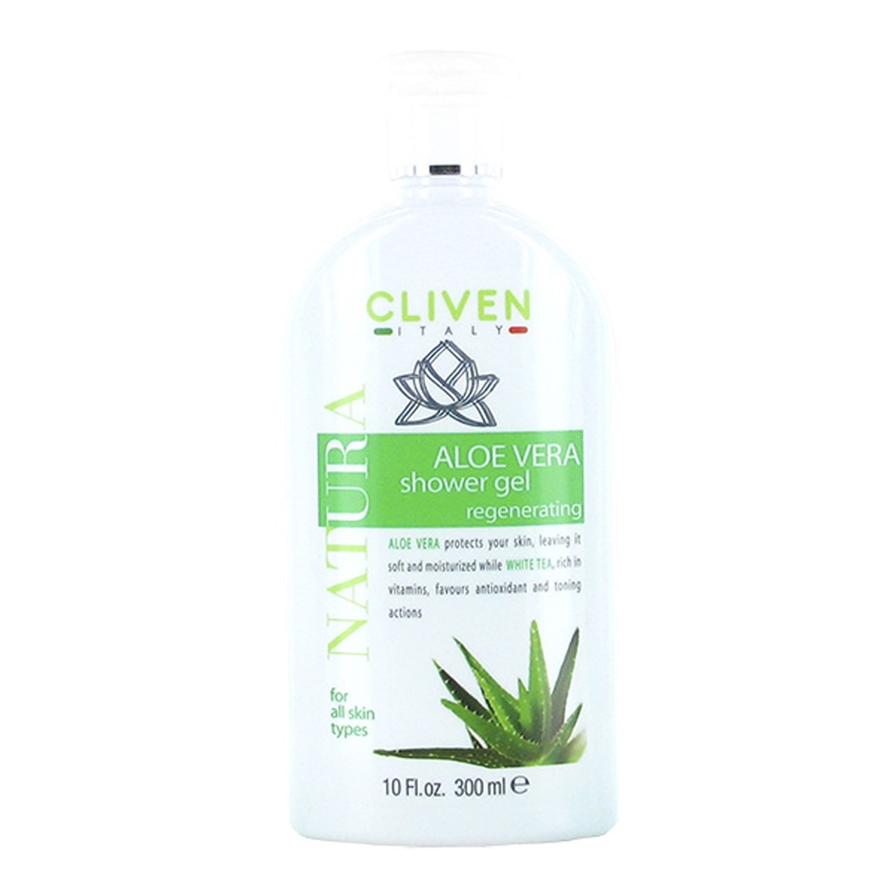 ژل شستشوی بدن کلیون مدل aloe vera shower gel حجم 300 میلی لیتر