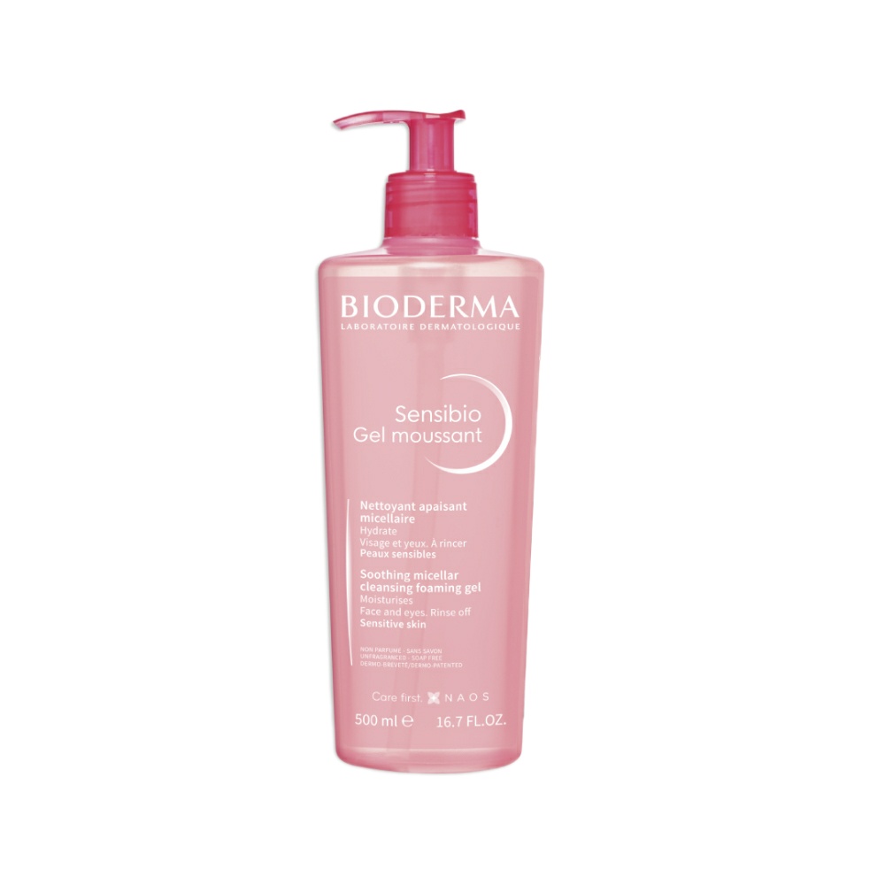 ژل شستشوی صورت بایودرما مدل sensibio moussant حجم 500 میلی لیتر