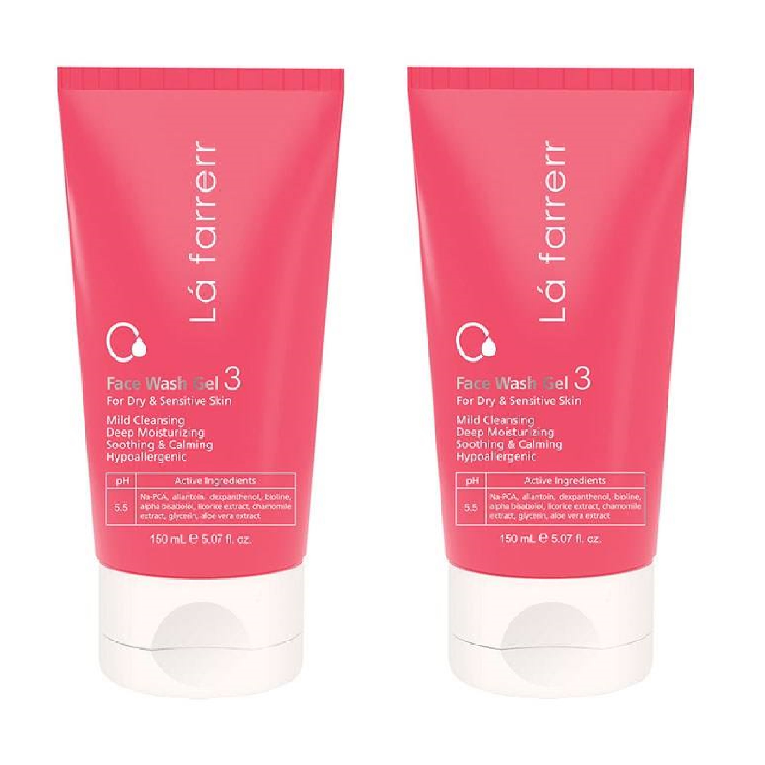 ژل شستشوی صورت لافارر مدل dry skin حجم 150 میلی لیتر مجموعه 2 عددی