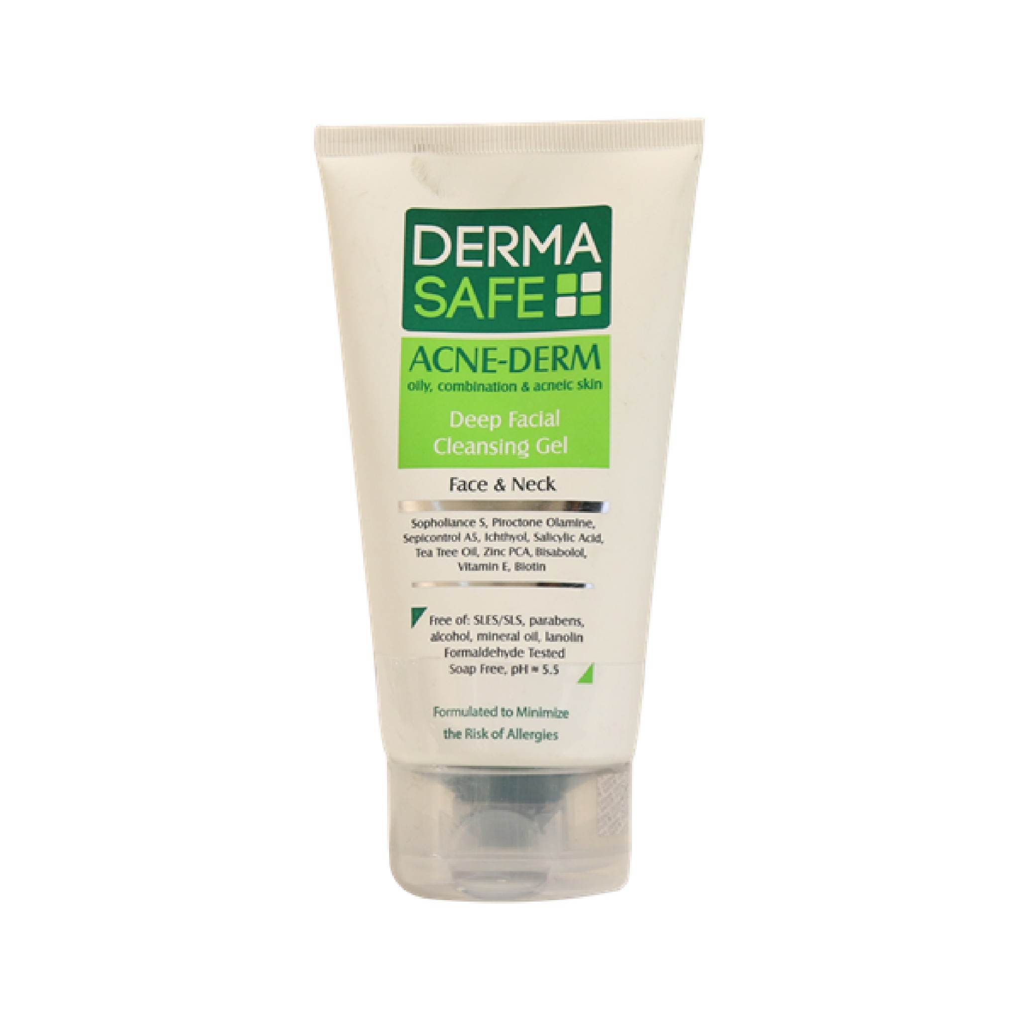 ژل شوینده صورت درماسیف سری acne derm مدل deep facial حجم ۱۵۰ میلی لیتر