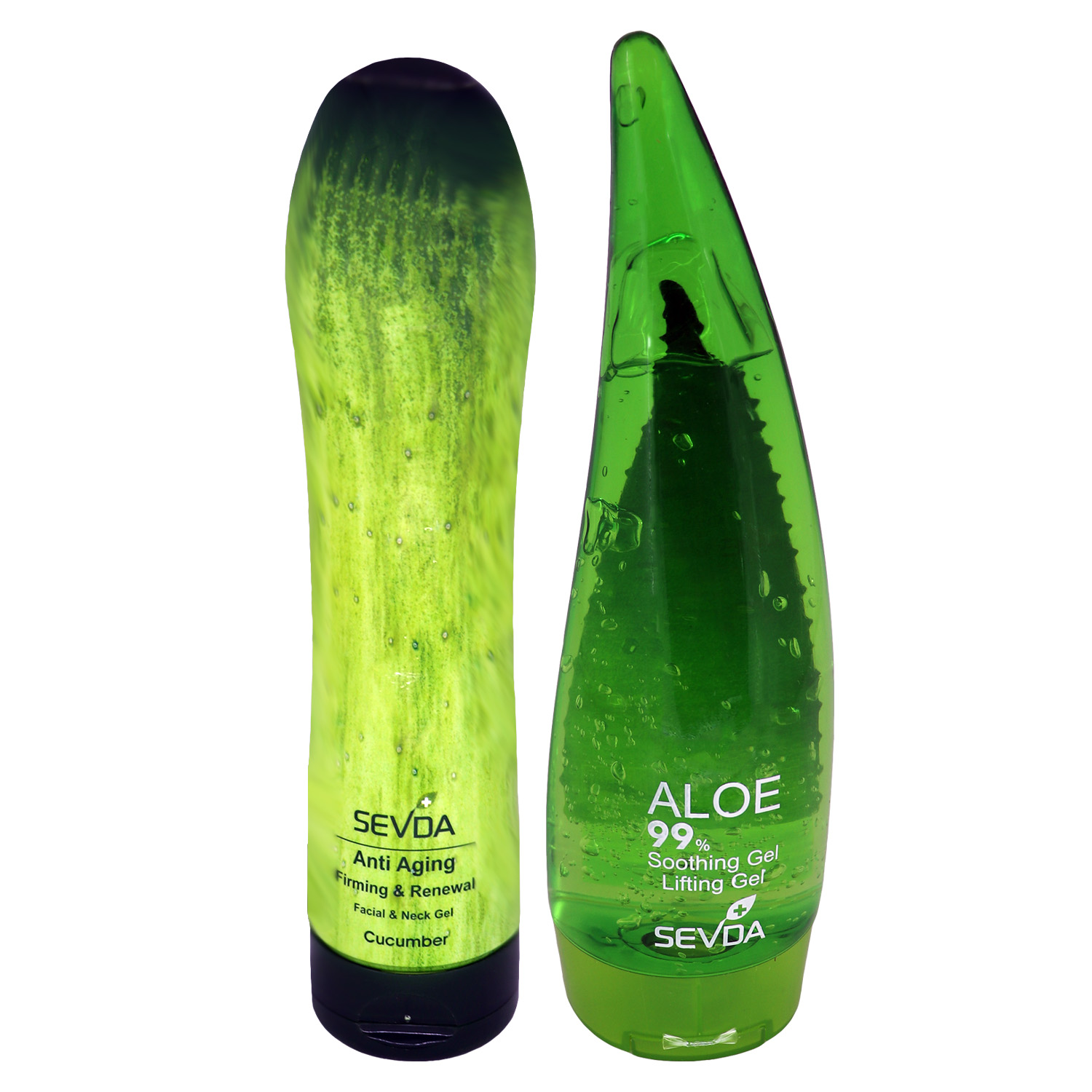 ژل ضد چروک سودا مدل aloevera و cucumber حجم 250 میلی لیتر