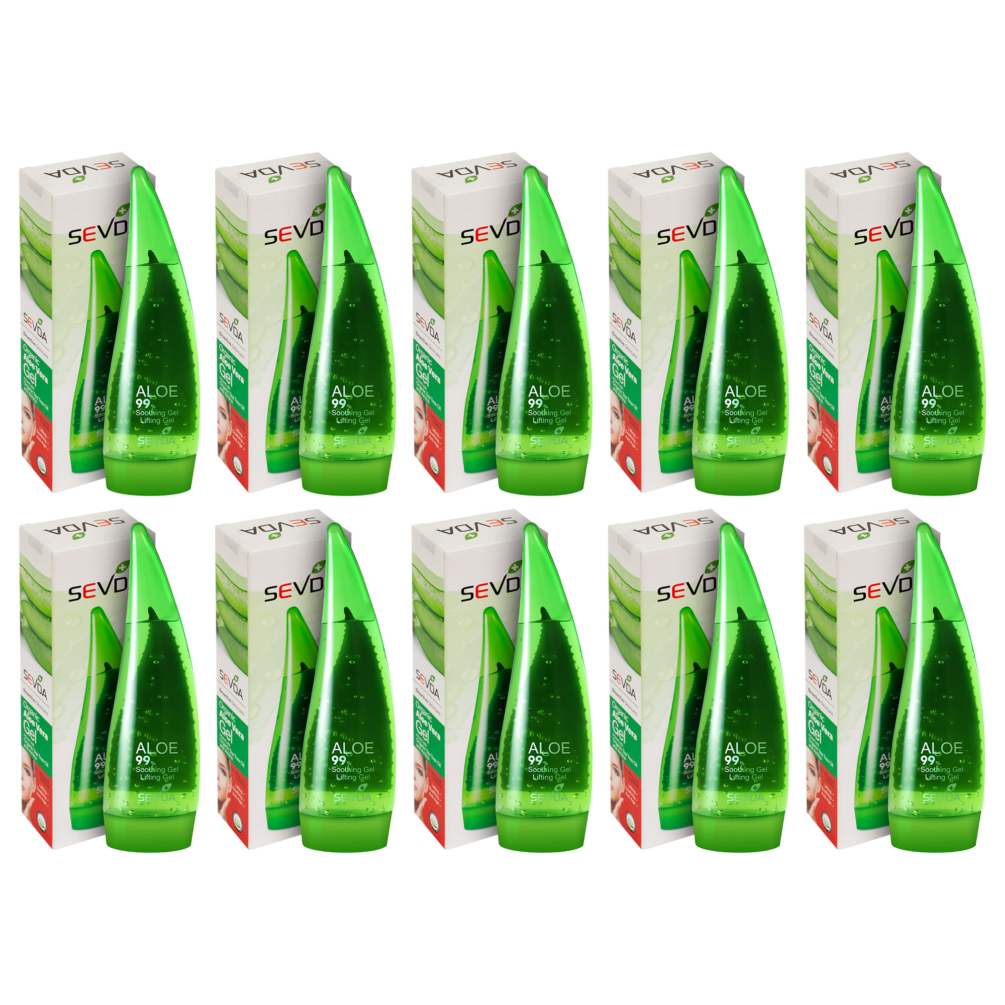 ژل ضد چروک سودا مدل لیفتینگ آلوئه ورا حجم 250 میلی لیتر مجموعه 10 عددی