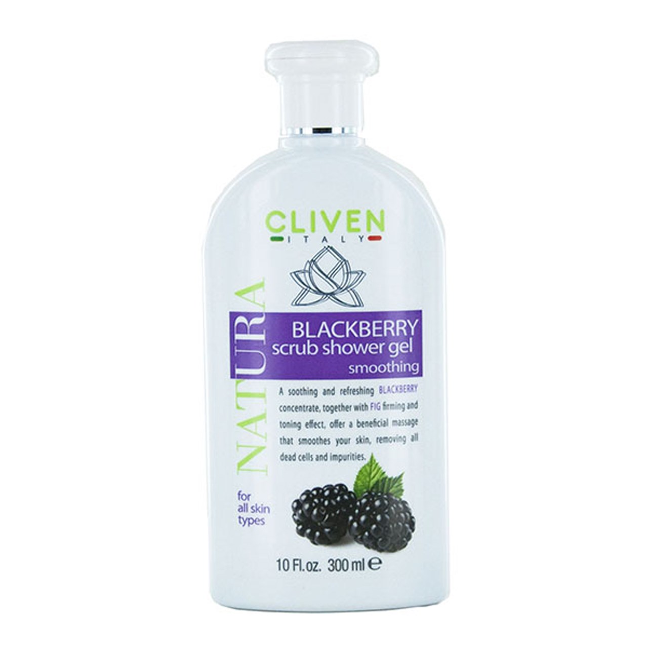 ژل لایه بردار و شتستشوی بدن کلیون مدل blackberry scrub shower gelحجم 300 میلی لیتر