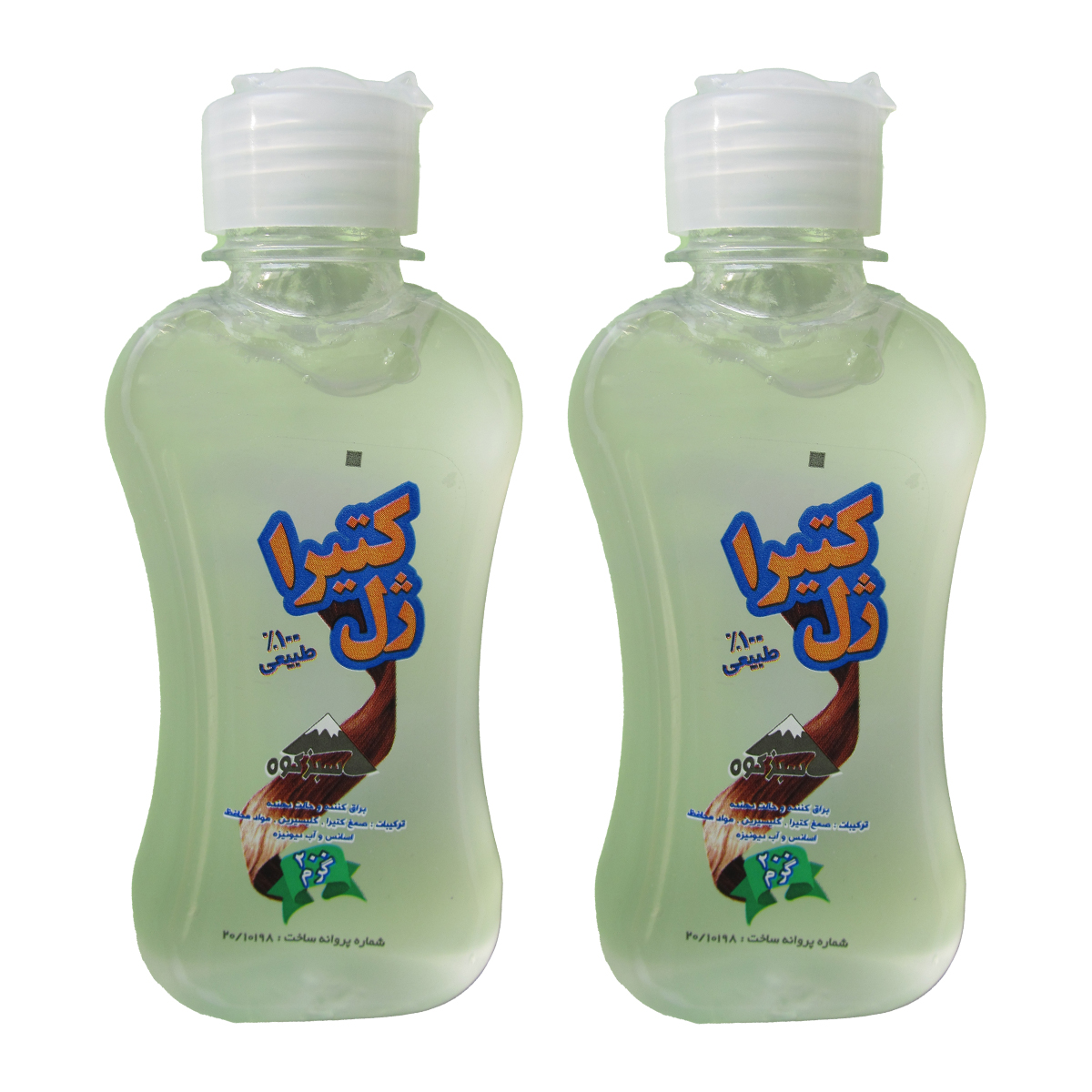 ژل مو سبزکوه مدل tragacanth حجم 200 میلی لیتر مجموعه دو عددی