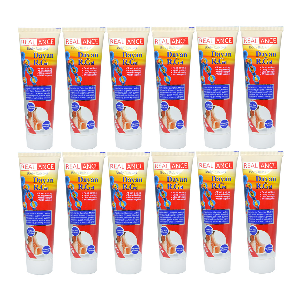 ژل موضعی ریلنس مدل rgel وزن 100 گرم مجموعه 12 عددی