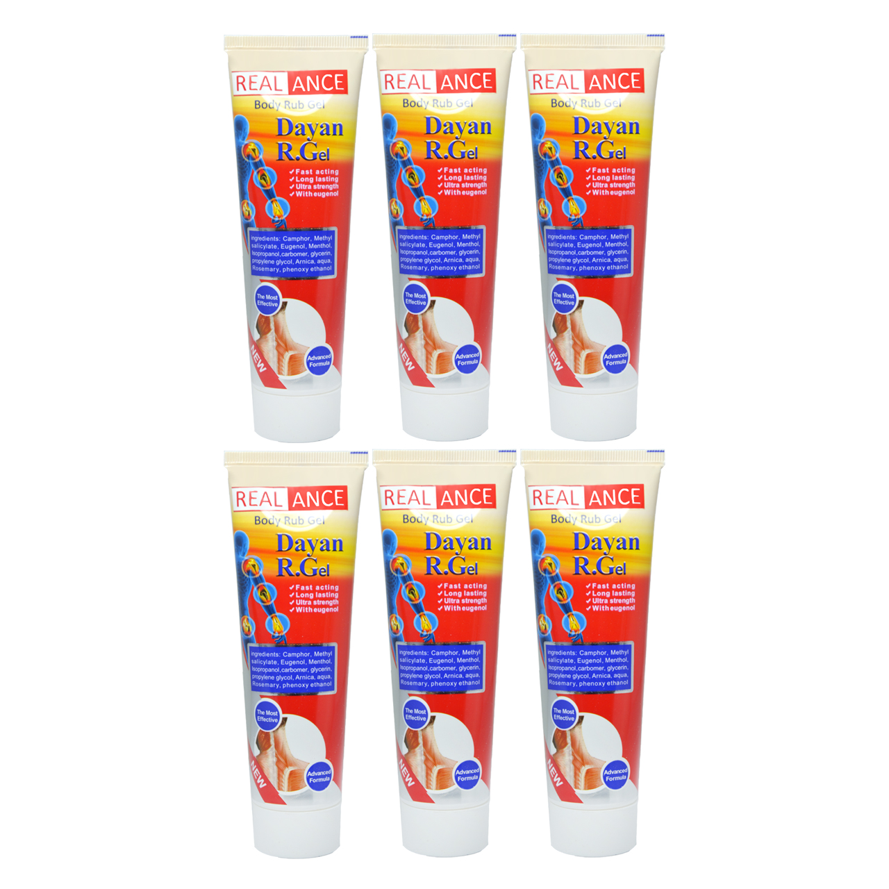 ژل موضعی ریلنس مدل rgel وزن 100 گرم مجموعه 6 عددی