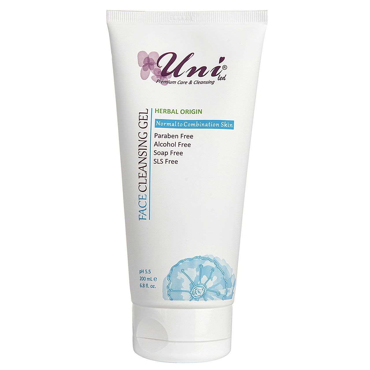 ژل پاک کننده صورت یونی لد مدل normal to combination skin حجم 200 میلی لیتر