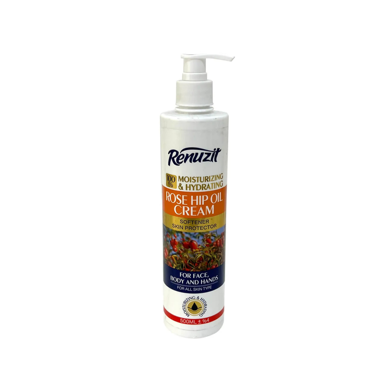 کرم آبرسان و مرطوب کننده رینوزیت مدل rose hip oil حجم 500 میلی لیتر