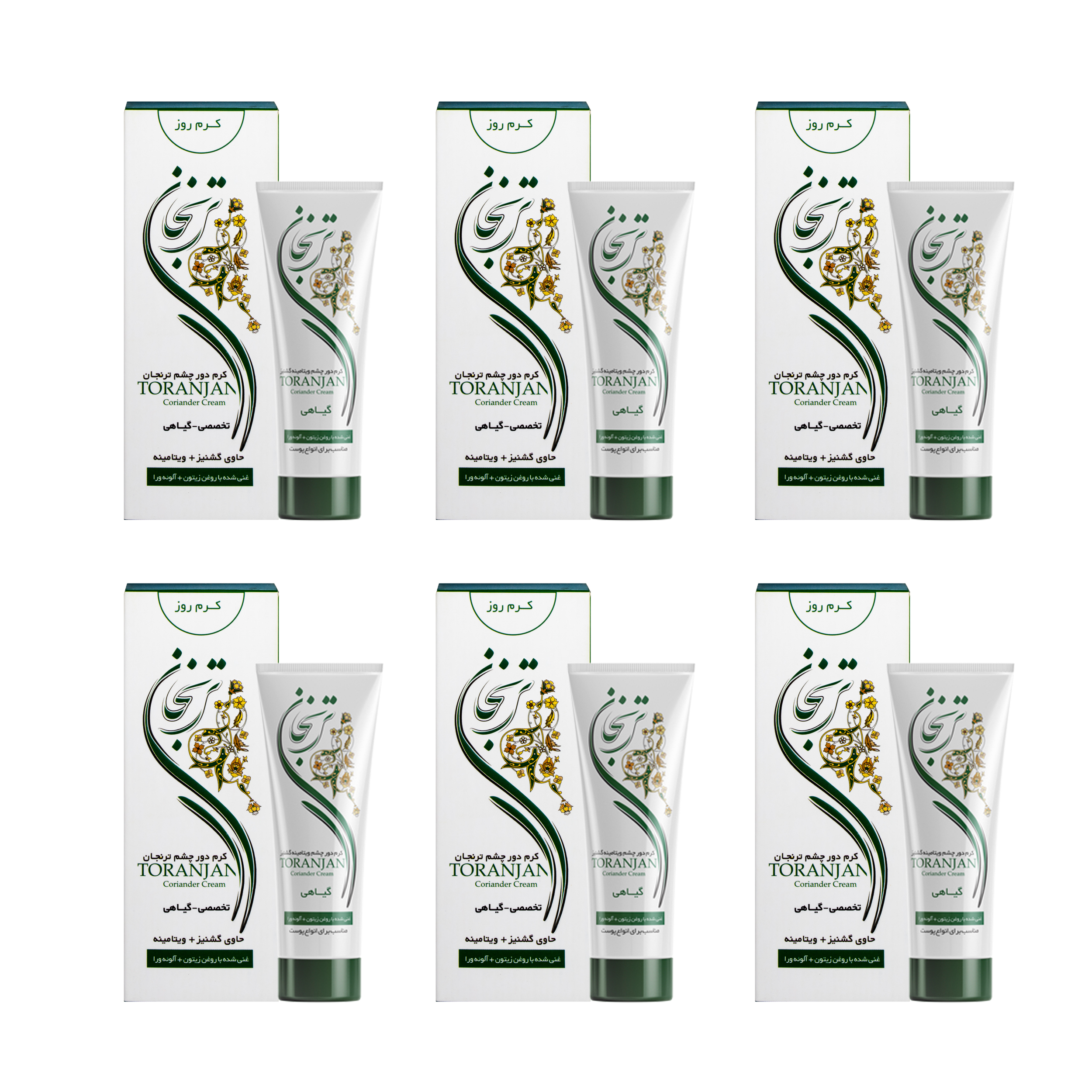 کرم دور چشم روز ترنجان مدل coriander حجم 50 میلی لیتر بسته 6 عددی