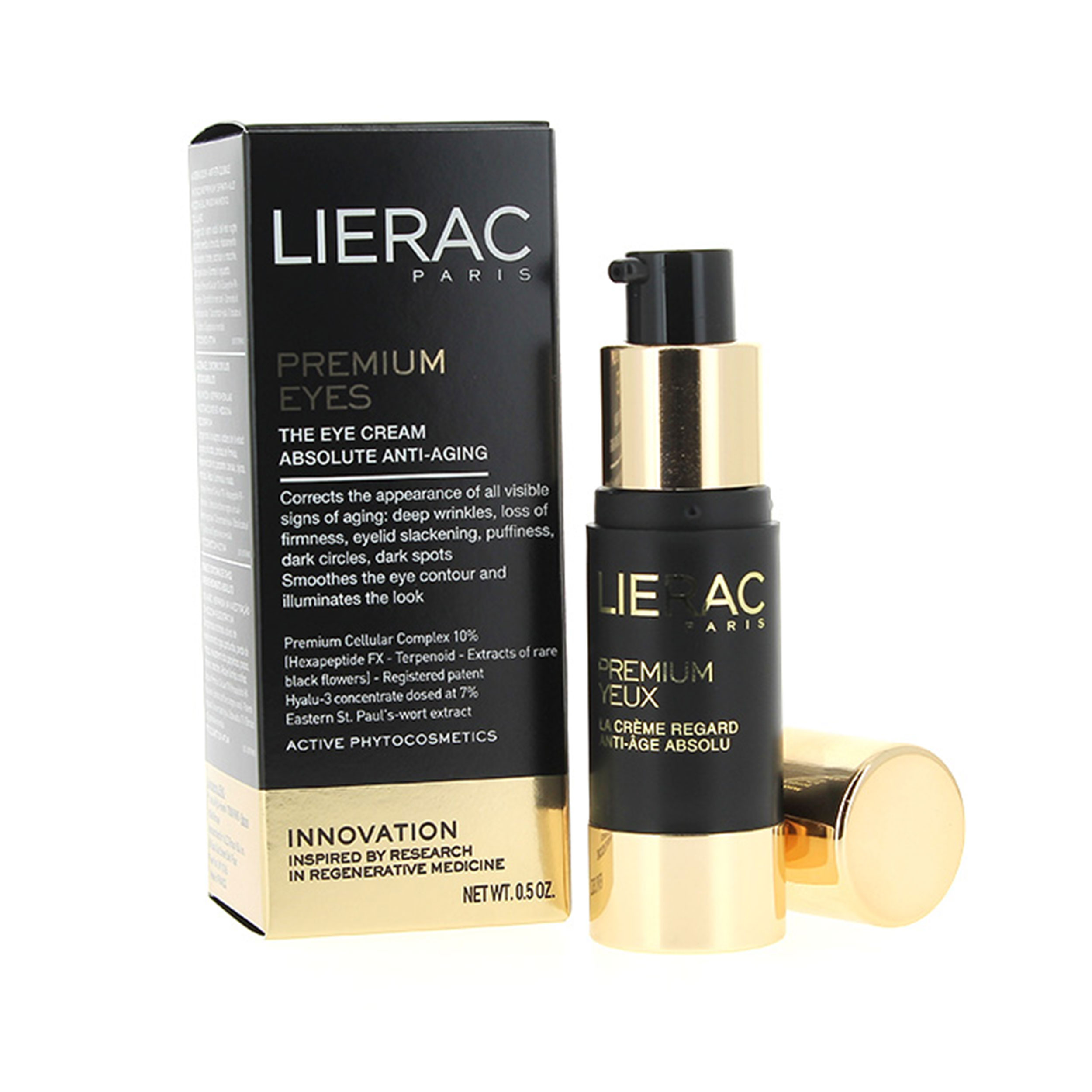 کرم دور چشم لیراک سری premium مدل yeux حجم 15 میلی لیتر