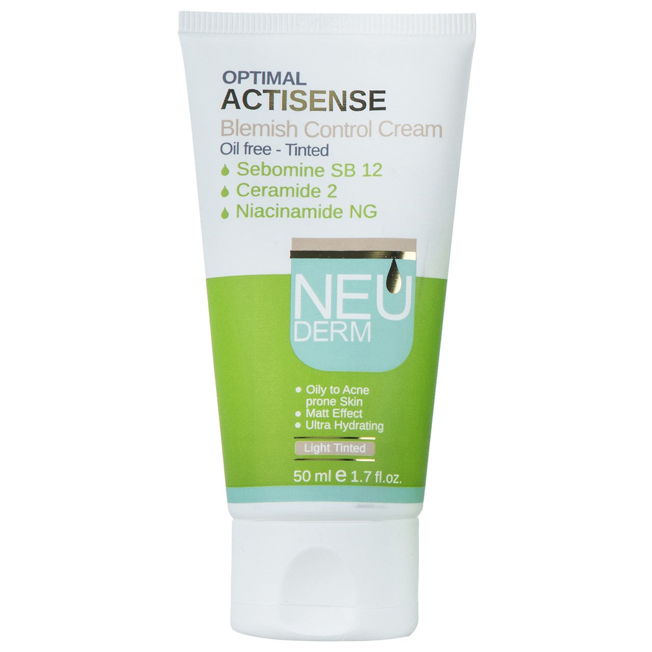 کرم رنگی پوشاننده لک نئودرم مدل optimal actisense حجم 50 میلی لیتر