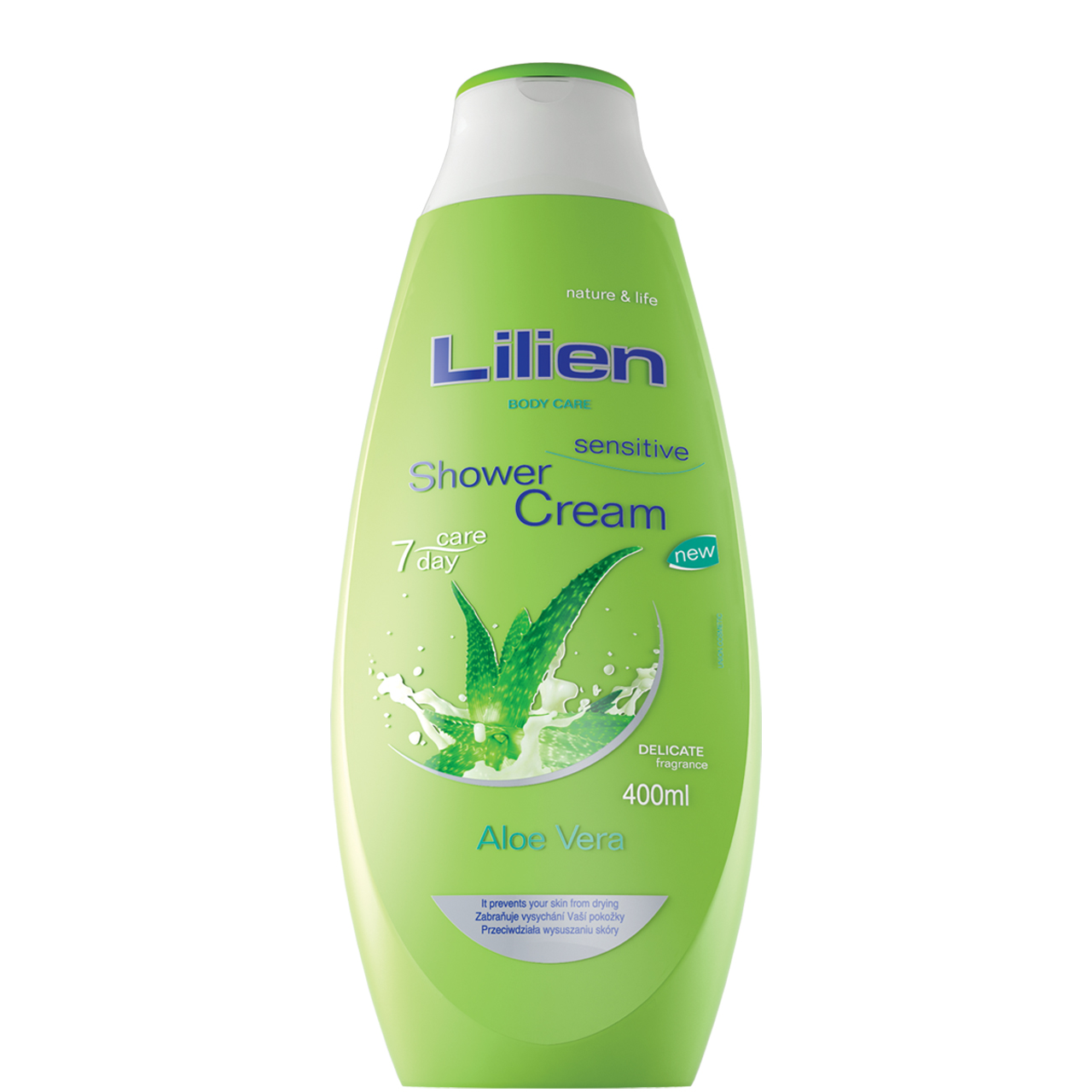 کرم شستشوی بدن لیلین مدل aloe vera حجم 400 میلی لیتر