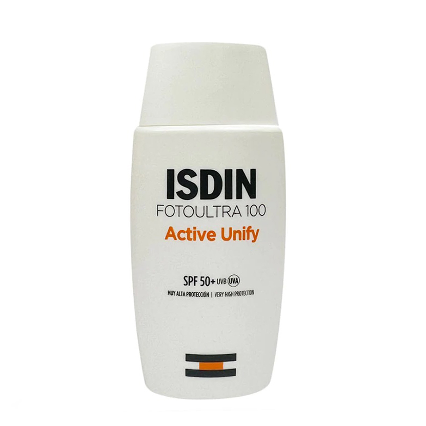 کرم ضد آفتاب بدون رنگ ایزدین spf 50 مدل fotoultra 100 active unify ‌مناسب انواع پوست حجم 50 میلی‌ لیتر