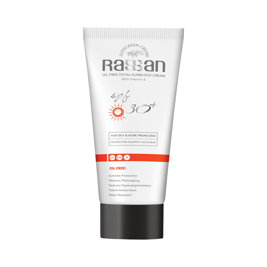 کرم ضد آفتاب بدون رنگ راسن spf 30 مدل potent ‌مناسب پوست‌های چرب و مختلط حجم 40 میلی‌ لیتر