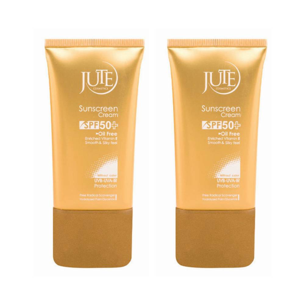 کرم ضد آفتاب بدون رنگ ژوت spf 50 مدل vitamin e مناسب پوست های چرب حجم 40 میلی لیتر مجموعه 2 عددی