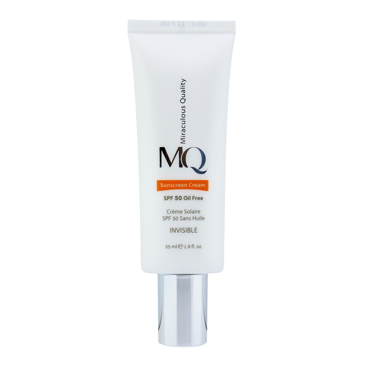 کرم ضد آفتاب بی رنگ ام کیو spf50 مدل invisible مناسب پوست های چرب حجم 55 میلی لیتر