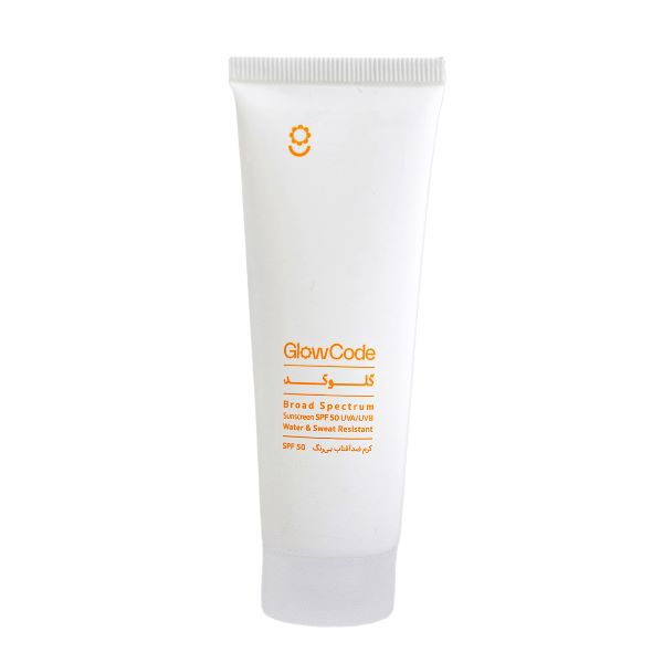 کرم ضد آفتاب بی رنگ گلوکد spf 50 مدل broad spectrum مناسب انواع پوست حجم 40 میلی‌لیتر