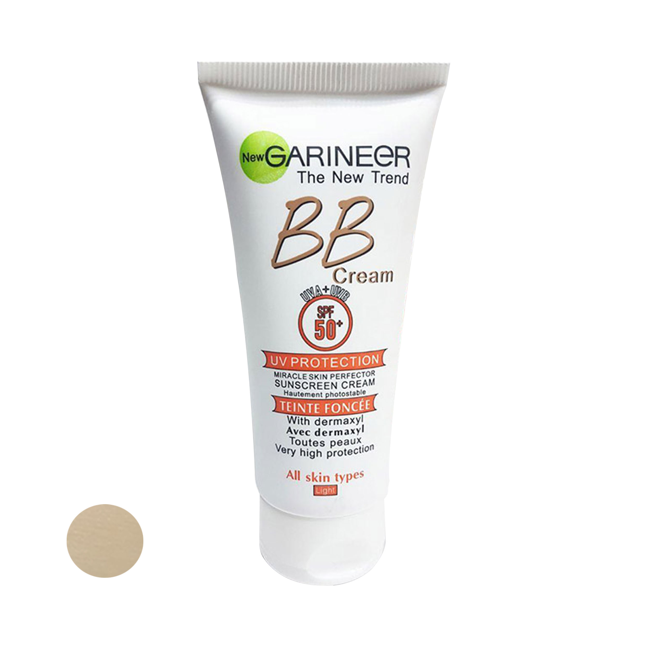 کرم ضد آفتاب رنگی bb گارنیه spf50 مدل 01 مناسب انواع پوست حجم 100 میلی لیتر