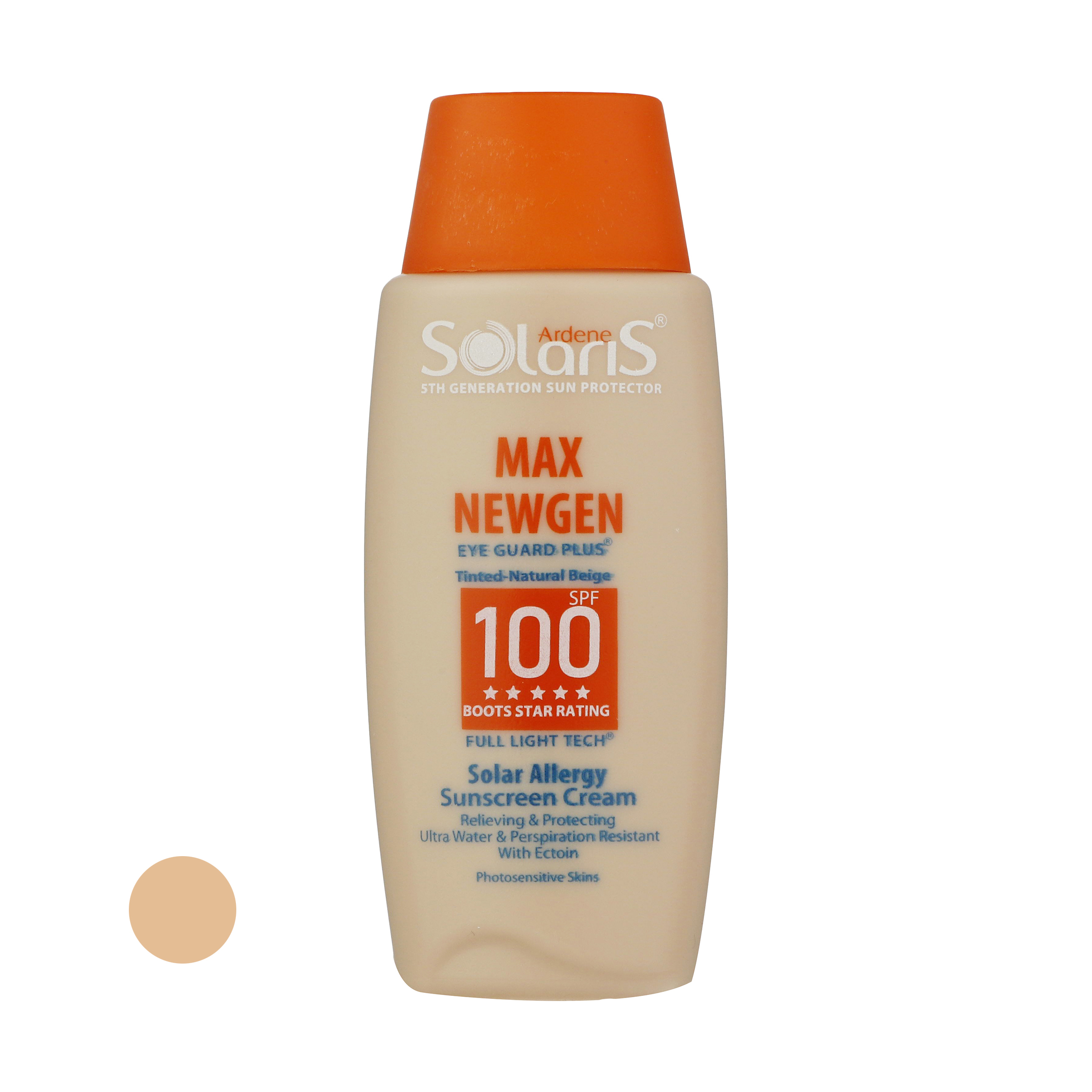 کرم ضد آفتاب رنگی آردن سولاریس spf100 مدل max newgen مناسب پوست های حساس حجم 100 میلی لیتر