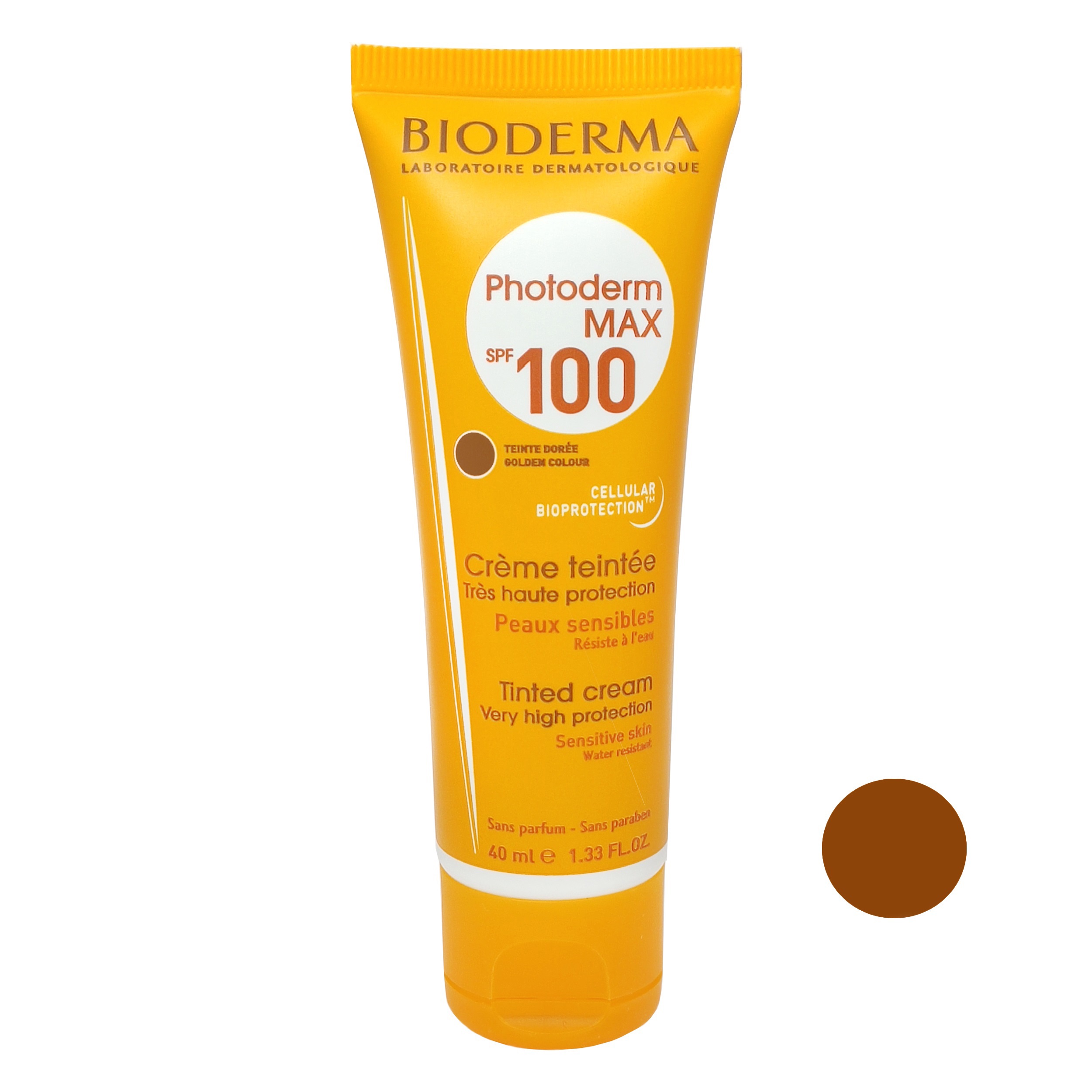 کرم ضد آفتاب رنگی بیودرما مدل golden colour حجم 40 میلی لیتر