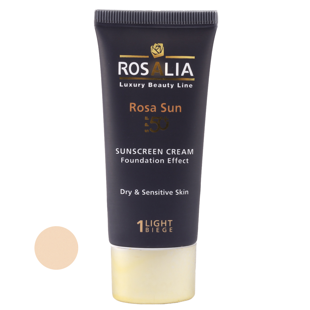کرم ضد آفتاب رنگی رزالیا spf50 مدل dry and sensitive skin مناسب پوست های خشک و حساس حجم 40 میلی لیتر