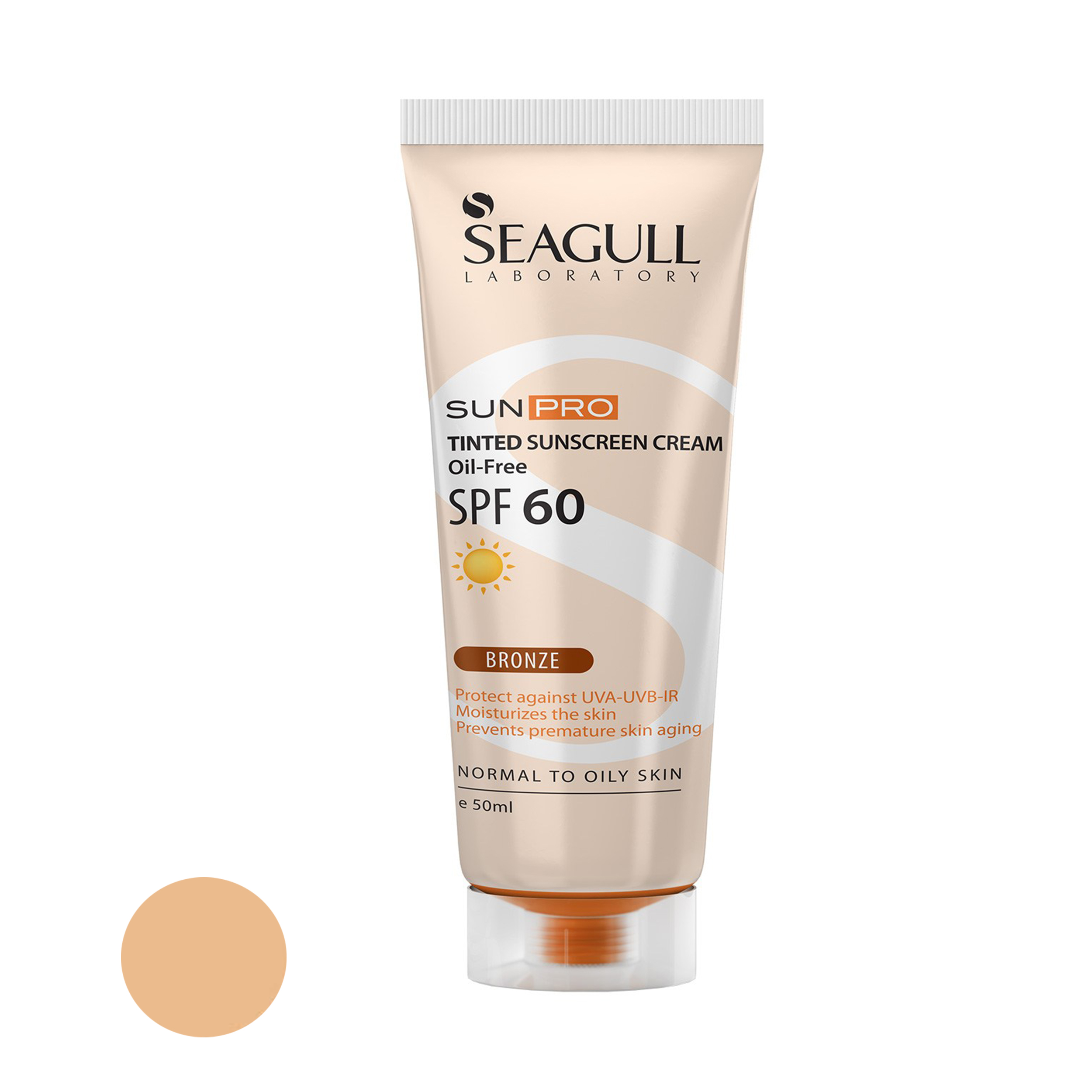 کرم ضد آفتاب رنگی سی گل مدل sunpro spf60 مناسب پوست چرب تا معمولی حجم 50 میلی لیتر