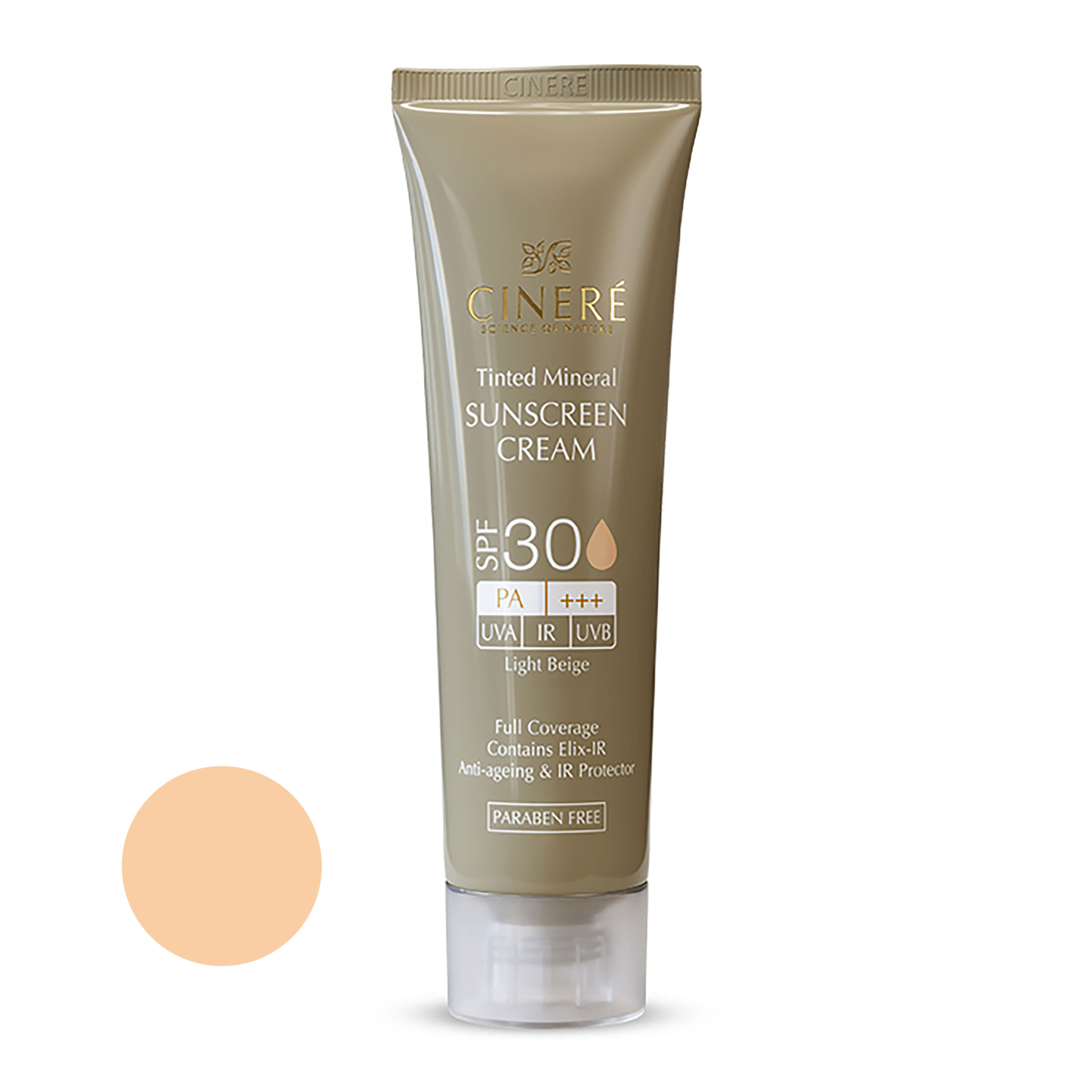 کرم ضد آفتاب رنگی سینره مدل spf30 مناسب انواع پوست حجم 50 میلی لیتر