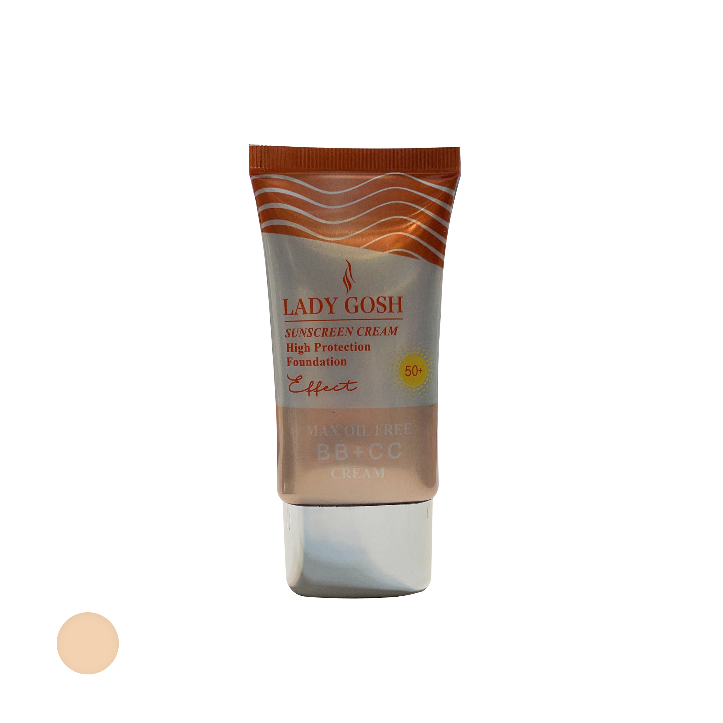 کرم ضد آفتاب رنگی لیدی گاش spf 50 مدل max oil free مناسب پوست های چرب حجم 50 میلی لیتر