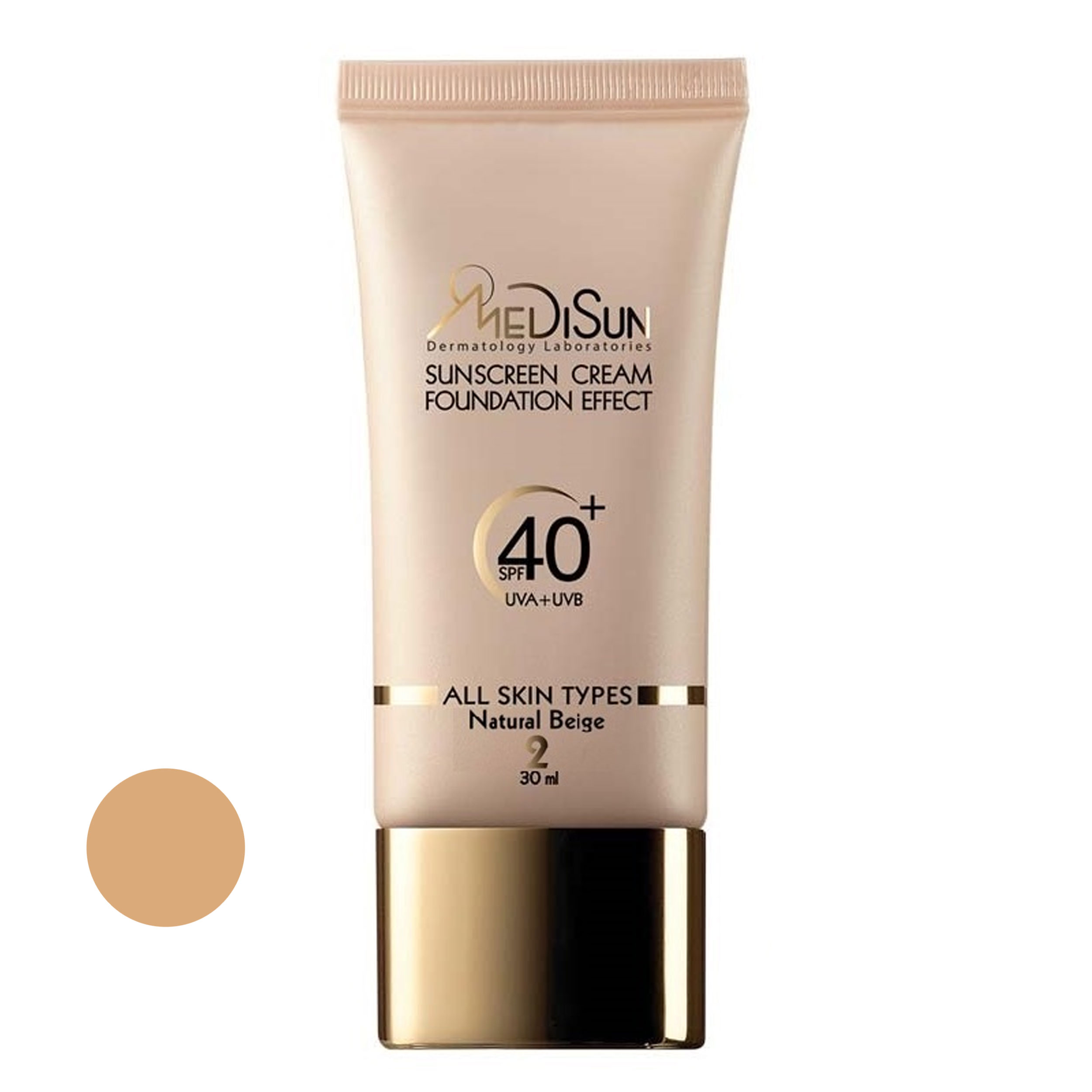 کرم ضد آفتاب رنگی مدیسان spf40 شماره 2 مناسب انواع پوست حجم 30 میلی لیتر