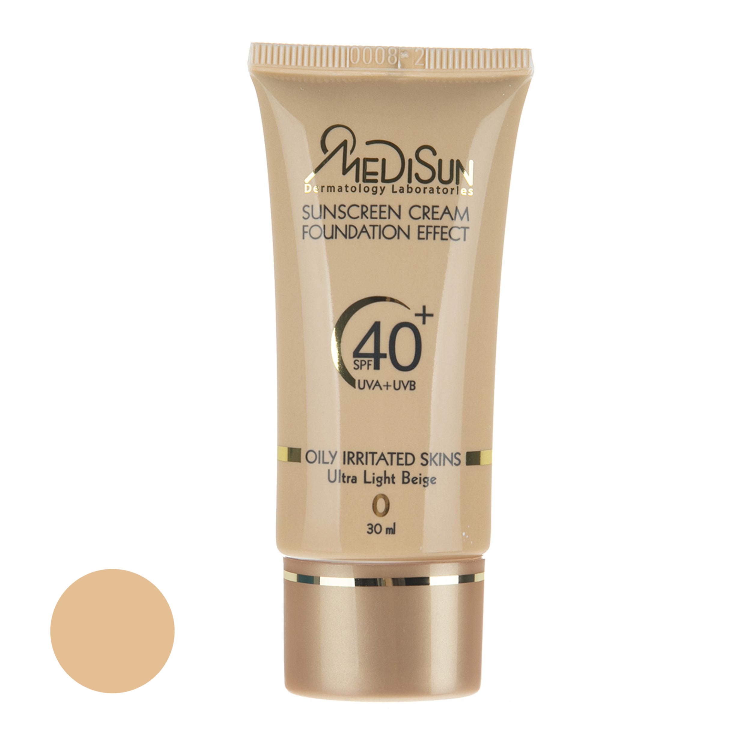 کرم ضد آفتاب رنگی مدیسان مدل ultra light beige spf 40 مناسب پوست های چرب حجم 30 میلی لیتر
