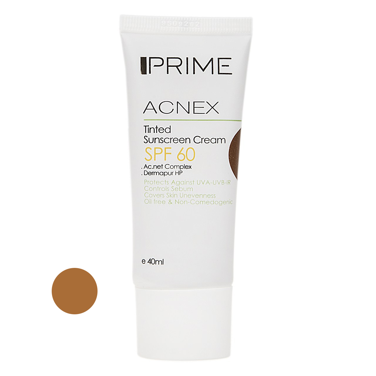 کرم ضد آفتاب رنگی پریم مدل acnex spf 60 مناسب پوست های چرب حجم 40 میلی لیتر