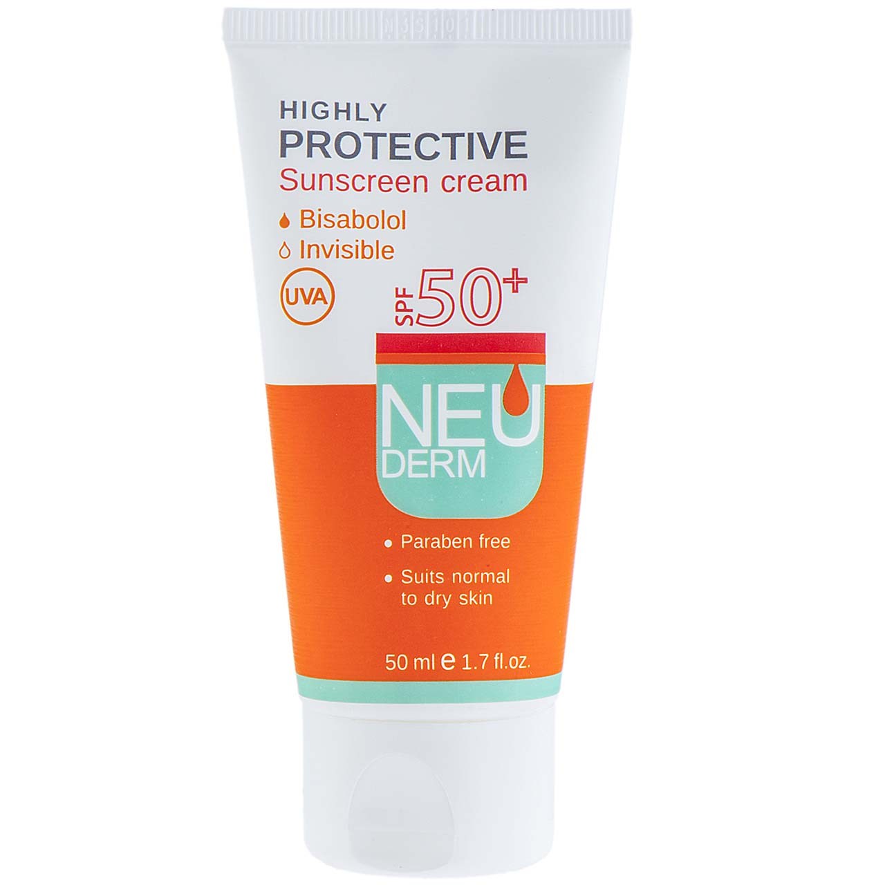 کرم ضد آفتاب نئودرم مدل highly protective invisible spf50 حجم 50 میلی لیتر