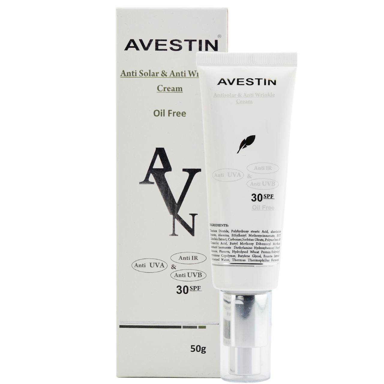 کرم ضد آفتاب و ضد چروک اوستین مدل avn0003 حجم 50 گرم