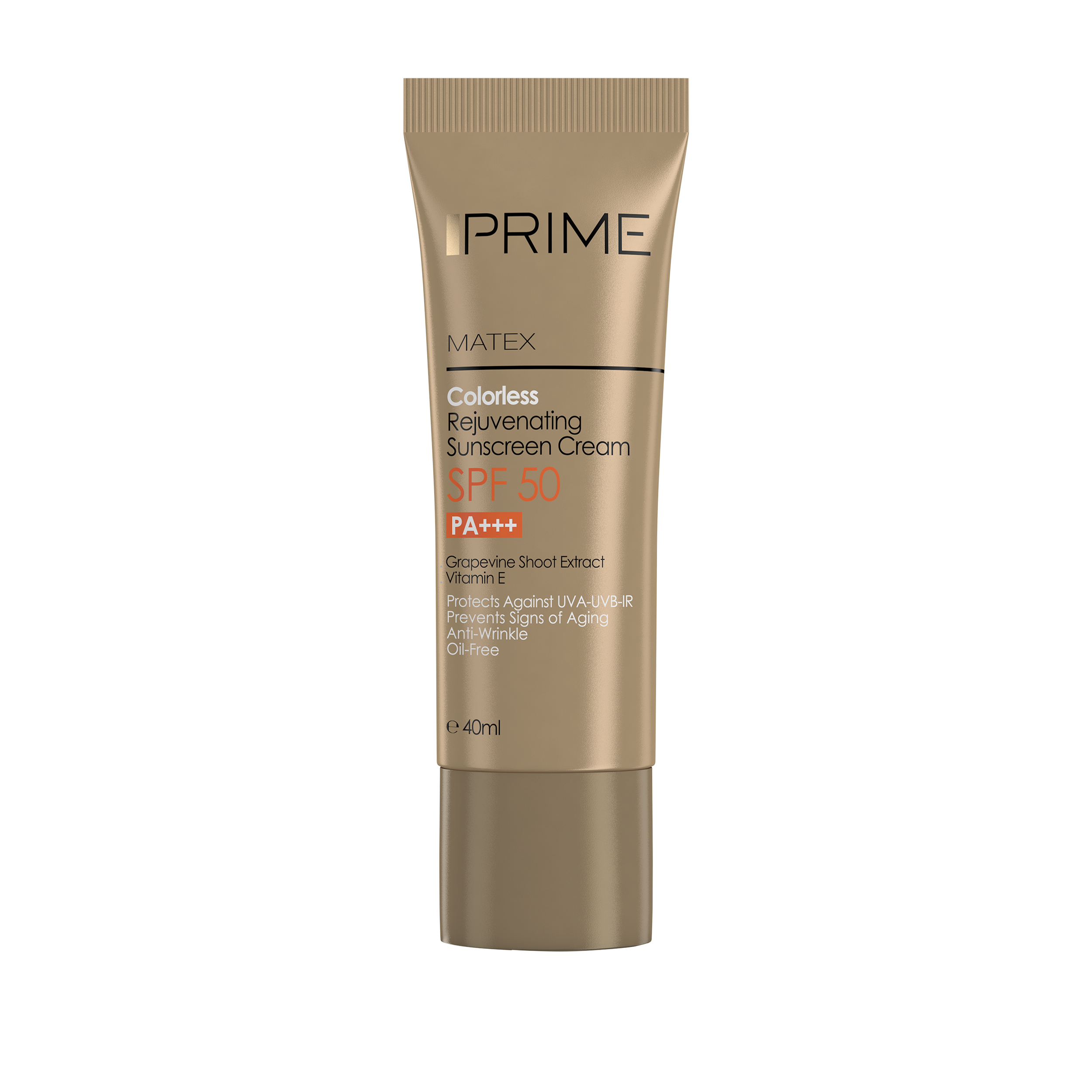 کرم ضد آفتاب و ضد چروک بی رنگ پریم مدل matex colorless spf 50 مناسب انواع پوست حجم 40 میلی لیتر