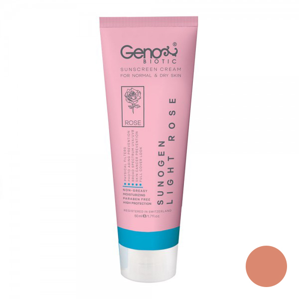کرم ضد آفتاب ژنوبایوتیک مدل rose 395 حجم 50 میلی لیتر