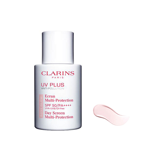 کرم ضد آفتاب کلارنس مدل uv plus rosy glow حجم 30 میلی لیتر